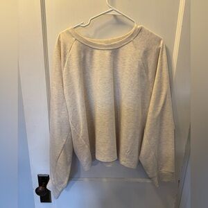 Express Off-White Crop Light-weight Sweatshirt